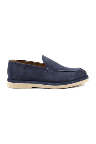 Tuna Hakiki Deri Lacivert Süet Loafer Erkek Ayakkabı - E4560 Lacivert