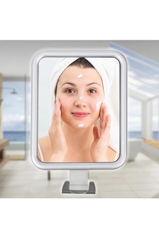 Qingmipy Banyo Aynası: Su Emici Kupa İle Sislenmeyen Tıraş Ve Makyaj Aynası, Deliksiz Tasarım Gümüş