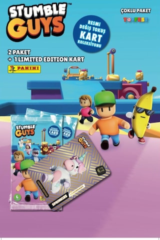 Panini Stumble Guys Koleksiyon Kartları - Çoklu Set - 1 Paket 6 Adet Kart + 1 Limited Edition Kart