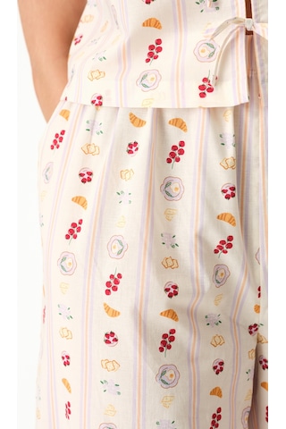 Penti Renkli Morning Time Desenli Pamuklu Pantolon Pijama Takımı