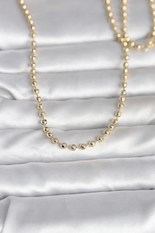 Zarif Boyunlar İçin 60cm Golden Pirinç Top Zincirli Kadın Kolye Standart 95517731