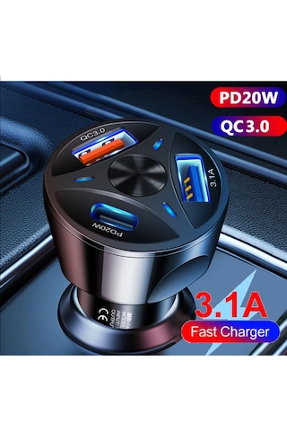 Subzero 3in1 55 W Pd Usb +Type C Araç Çakmaklık Oto Şarj Cihazı