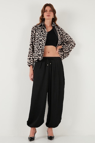 Lela Oversize Bağlamalı Balon Paça Saten Şalvar Bayan Pantolon 68351199 Siyah