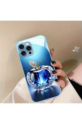 Willowhaven Mavi Kristal Elma Desenli iPhone Uyumlu 16 Pro Max Kılıf Lüks  Seçeneği