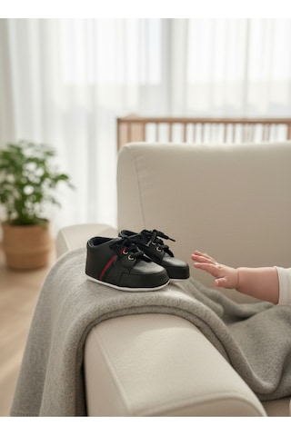 Balbeybi Bebek Ayakkabısı İlk Adım Kaydırmaz Taban Ortopedik Günlük Spor Patik Siyah