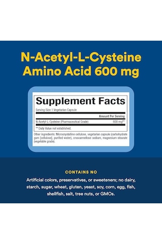 Natural Factors N.a.c N-acetyl-l-cysteine Glutathione Precursor 600 Mg 60 Vegetarian Capsules