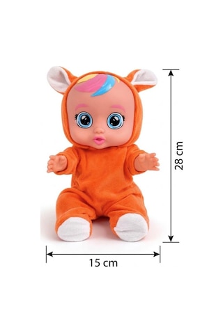 TıfılToys Turuncu Kostümlü Ağlayan Ve Konuşan Et Bebek Emzikli Ve Biberonlu İnteraktif Oyuncak Bebek