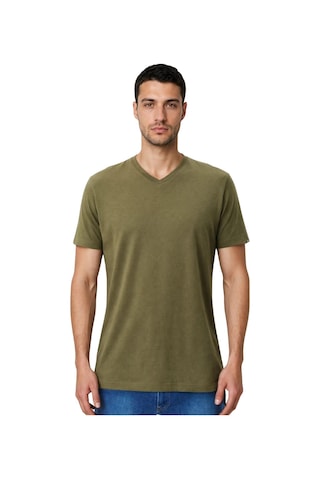Arma Ar-ma Erkek V Yaka Tişört Baskisiz Basic Örme Kumaş Regular Fit %47 Modal %47 Pamuk %6 Likra 30/1 Penye Modal Full Likra Süprem Y31344473102 Haki-h1