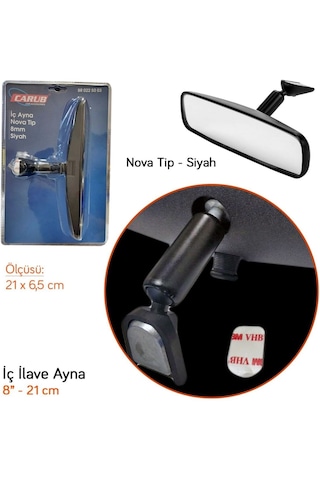 Carub Iç Ayna Nova Tip 21 Cm Siyah (Chevrolet Model) Br0225003