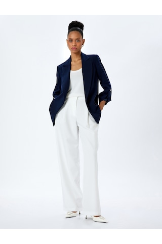 Koton Cepli 3/4 Kol Oversize Uzun Blazer Ceket Lacivert 5sak50115uw Lacivert