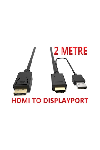 Hdmi To Displayport 2 Metre Çevirici Dönüştürücü 4413P Adaptor Ka