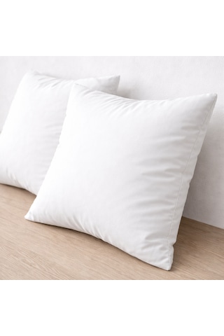 Tela Kumaş 2’li Dekoratif Beyaz Renk Kırlent İçi Dolgu Yastığı 45 x 45 CM 380 GR