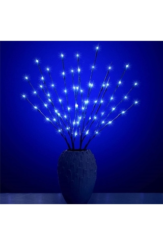 Venturemart Mavi 20 Ampuller Led Söğüt Şube Işıkları Lamba Doğal Uzun Vazo Dolgu Söğüt Dal Işıklı Brar