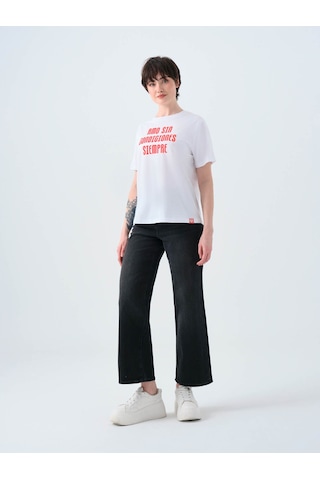 Loft Regular Fit Beyaz Kadın T-shirt Lf2039129 Beyaz