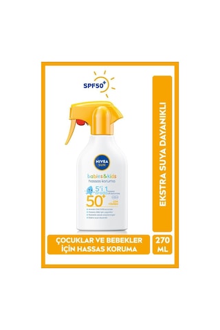 Nivea Baby Suya Dayanıklı Hassas Güneş Koruması SPF50 Bebek ve Çocuklar İçin Güneş Spreyi 270 ML