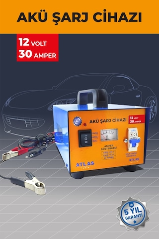 Atlas Akü Şarj Cihazı 12 Volt 30 Amper Atlas Akü Şarj Cihazı 12 Volt 30 Amper