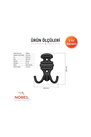 Kemerli Askı, Metal Vestiyer Askısı, Matsiyah, Duvar Ve Dolap Askılığı 5'li Set Vidalı Matsi Yah