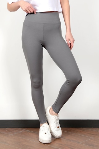 Giysa Toparlayıcı Gri Kadın Kaşkorse Fitilli Spor Yoga Tayt - 4102 Koyu Gri
