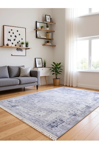 Merinos Halı 160x230 Rodin Koleksiyonu 60893-030 Gri-mavi Renkli