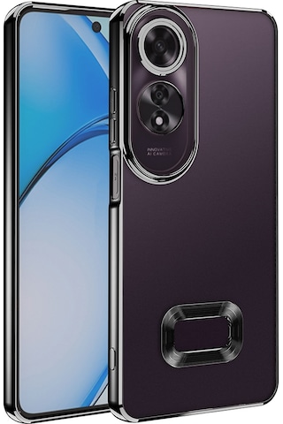A60 Uyumlu Kılıf Kamera Korumalı Logo Gösteren Zore Omega Kapak -115530 Siyah