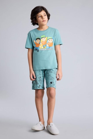Defacto %100 Pamuklu Stumble Guys 2'li Pijama Takımı Erkek Çocuk G9087A826SM