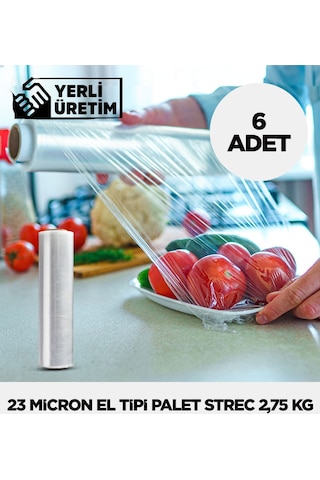 23 Micron El Tipi Palet Strec 2,75 Kg - 6 Adet