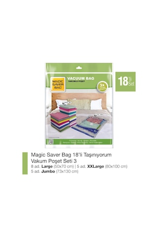 Magic Saver Bag 18´Li Taşınıyorum Vakumlu Poşet Seti 3