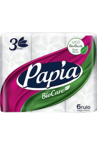 Papia Bio Care 3 Katlı Kağıt Havlu 3 x 6'lı
