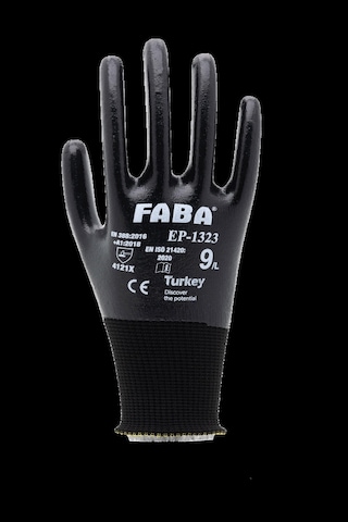 Faba Ep-1323 Siyah Nitril Polyester Eldiven-xl