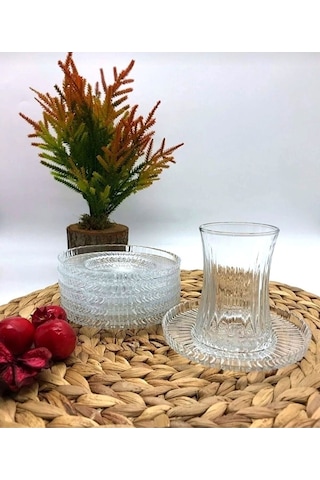 12 Parça Elysia Sade Çay Seti Takımı Fma141642 Fma07282 Şeffaf