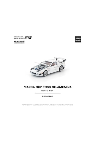 Pop Race Pr64260 1/64 Mazda Rx7 Fc3s Re-amemiya - White