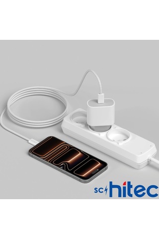 Schitec 60w Type-c To Type-c Örgülü Data Ve Hızlı Şarj Kablosu Telefon, Tablet, Laptop Uyumlu Beyaz Sk001