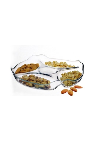 Paşabahçe Bölmeli Kase Çerezlik Kahvaltılık 5 Bölmeli Tabak 10473 Beyaz