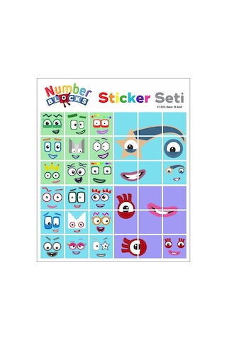 Number Blocks Matematik Eğitici Birim Küp Snapcubes /41-60 Sticker 36 Pcs