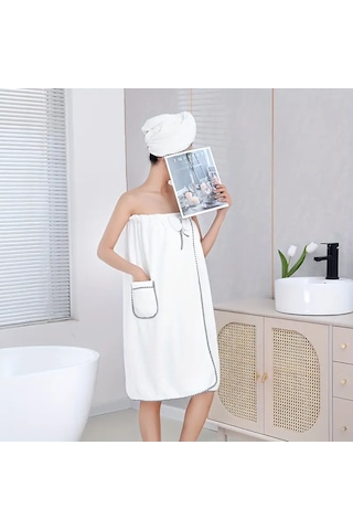 Beyaz Kolsuz Bornoz Standart Boy