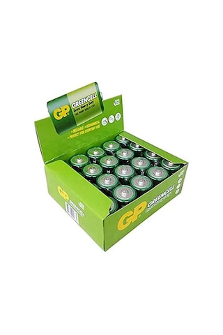 Gp Greencell R20 1.5v Büyük D Boy Çinko-karbon Pil 20'li Paket 13g