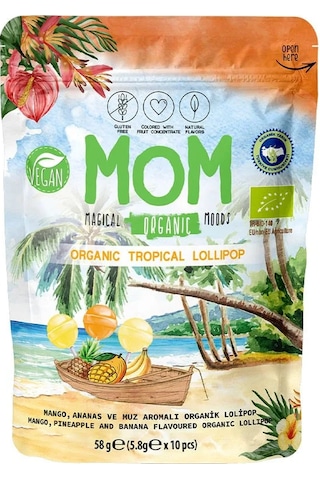 Mom Organık Tropıcal Lolıpop 56 G Mom Organık Tropıcal Lolıpop 56 G