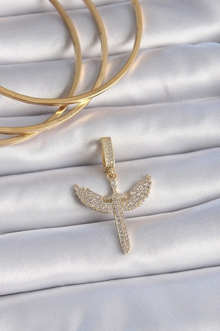 Pirinç Gold Renk Zirkon Taşlı Mikail Model Ajda Charm Diğer