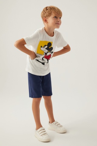 Mickey Mouse Beyond Krem Erkek Çocuk Bermuda Takım 5274-42797 Krem