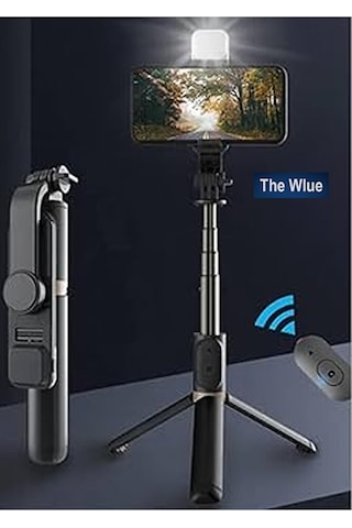 3in1 Bluetooth Kumandalı Ayaklı Led Selfie Çubuğu 100 Cm Kompakt