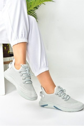 Fox Shoes Gri Triko Kumaş Kadın Spor Ayakkabı M702006204
