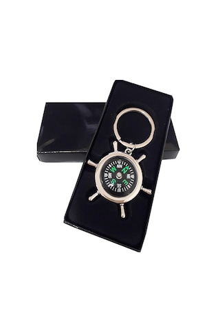 İsme Kişiye Özel Tasarımlı Pusula Gemi Dümeni Anahtarlık