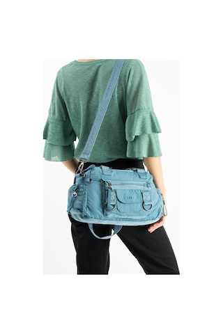 Kadın Omuz Çantası Çapraz Askılı Postacı Bayan Çantası 21 31 Cm Poliamid Hafif Kumaş Kol Çantası Mavi