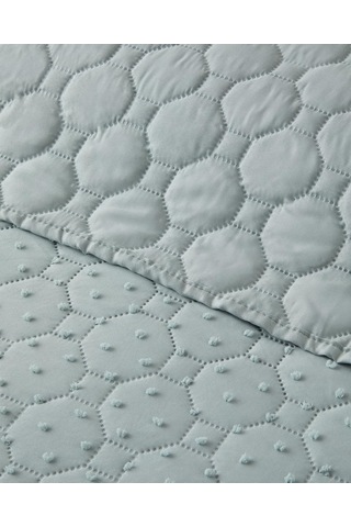 English Home Amabile Kesmeli Tek Kişilik Yatak Örtüsü Takımı 160x220 Cm Su Yeşili Sku: Smg8690010241498 Açik Gri
