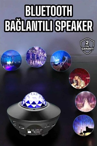 Çocuklara Özel Şarjlı Bluetooth Hoparlör Parti Led Lambası Yıldızlı Projeksiyon Diğer 34420714
