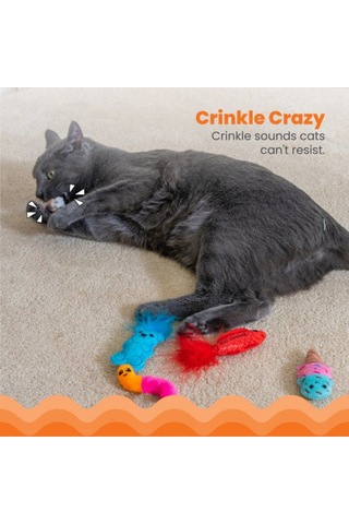 Catstages Kitty Sweet Treats Şekerleme Şeklinde Catnip'li Kedi Çiğneme Oyuncağı 6'lı Paket