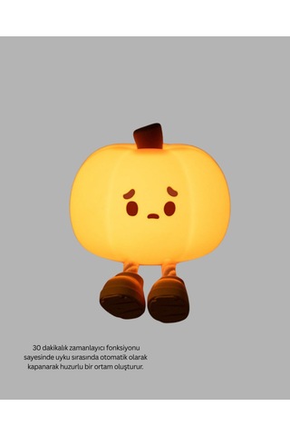 Şarjlı Pumpkin Led Masa Lambası Zamanlayıcılı Dokunmatik