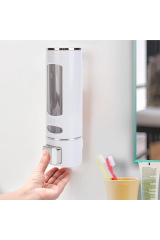 Mainshop 1 Adet 400 Ml Şampuan Kutusu Losyon Duş Jeli Kabı, Banyo Ve Mutfak İçin Manuel Duş Dispenseri M-52 Beyaz
