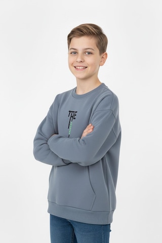 Kanguru Cepli Bisiklet Yaka Erkek Çocuk Sweatshirt-90903 İndigo