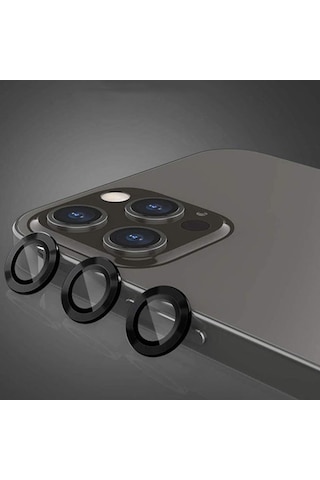 iPhone 14 Pro Max Uyumlu Lens Kamera Koruyucu Mercak Siyah